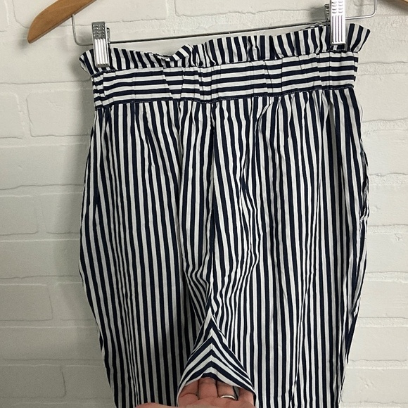 Zara Women’s Trouser pants Navy/White Stripes pockets Coastal Nautical XS - Picture 15 of 15